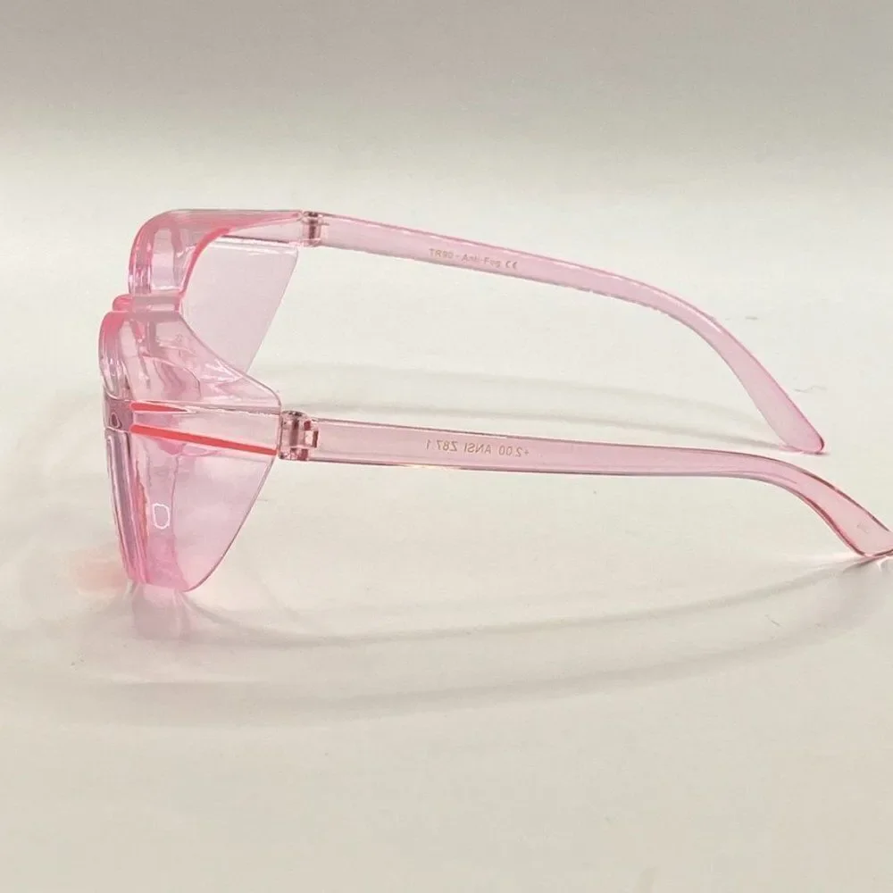 0857 Pro + Shield Full Protection Magnification Glasses 2.00 TR90 Pink Frames…